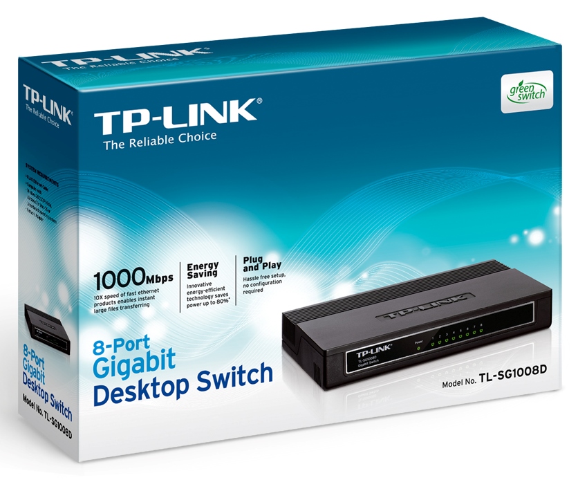 SWITCH - 101001000MBPS - ESCRITORIO - 8 PUERTOS - TL-SG1008D - TP-LINK